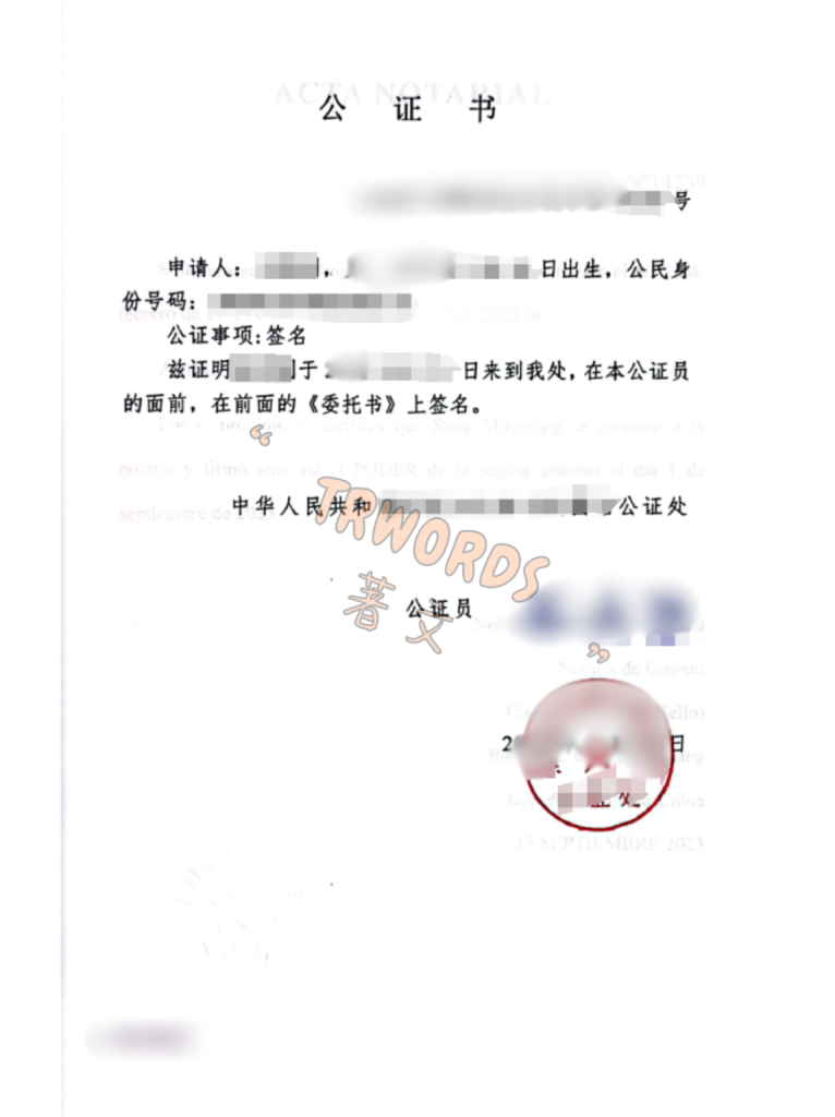 出行同意书公证